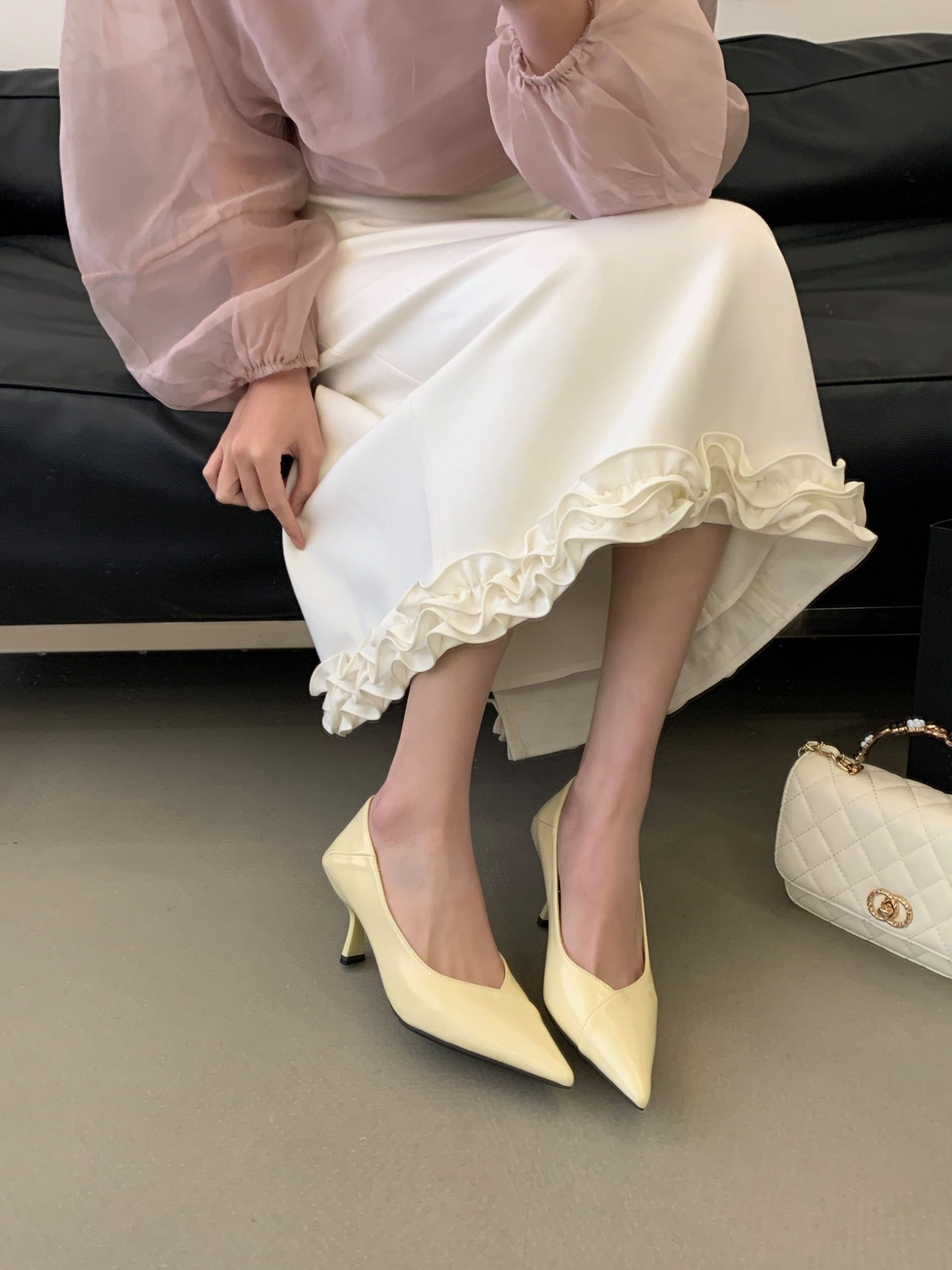2026 New Style Women's High Heel Pointed Toe Slip-On Shoes Elegant Fashion Casual PU Leather