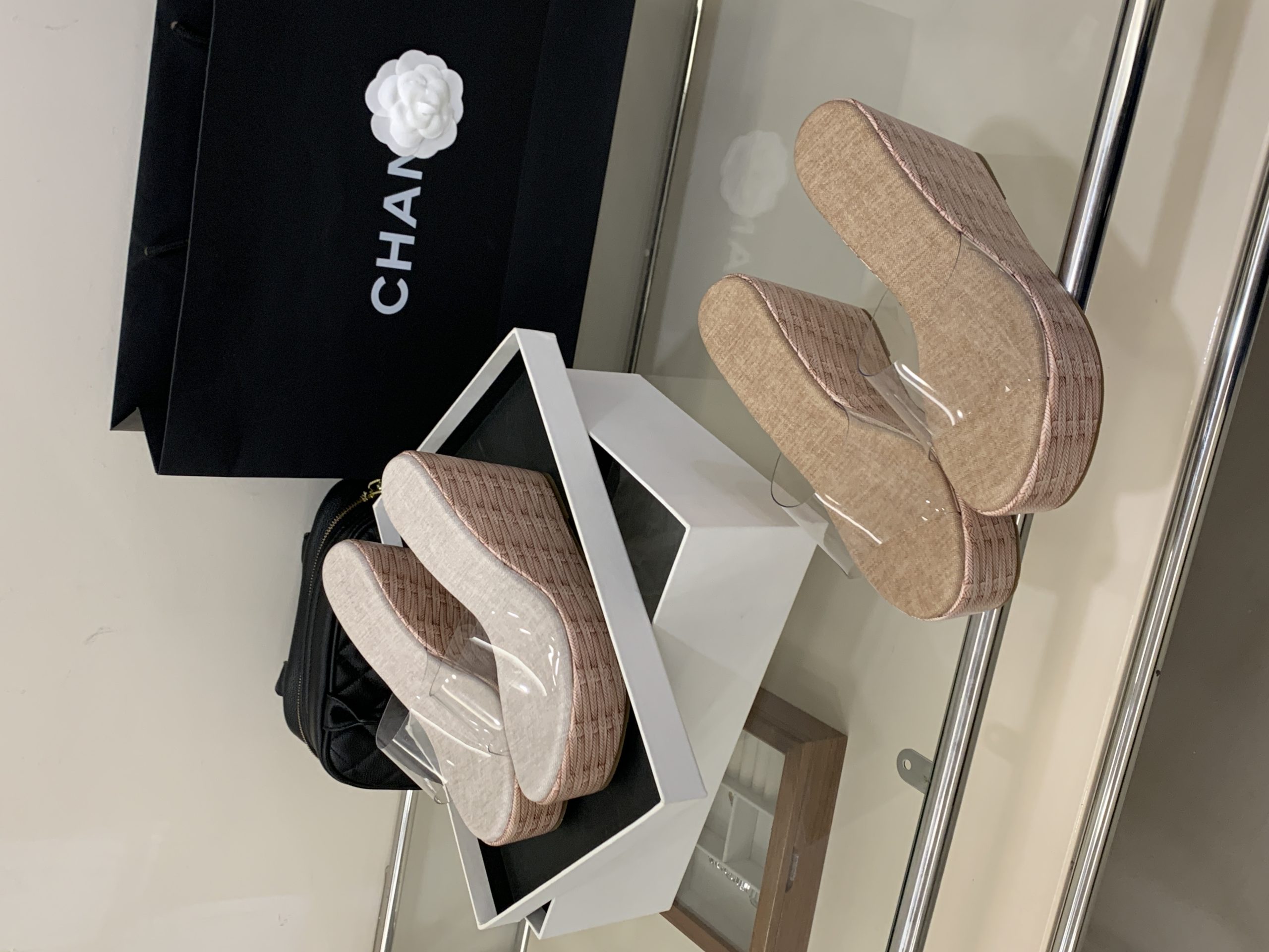 2026 New Summer Platform Wedge Slippers for Women French Style Transparent Strap Slip-On Sandals