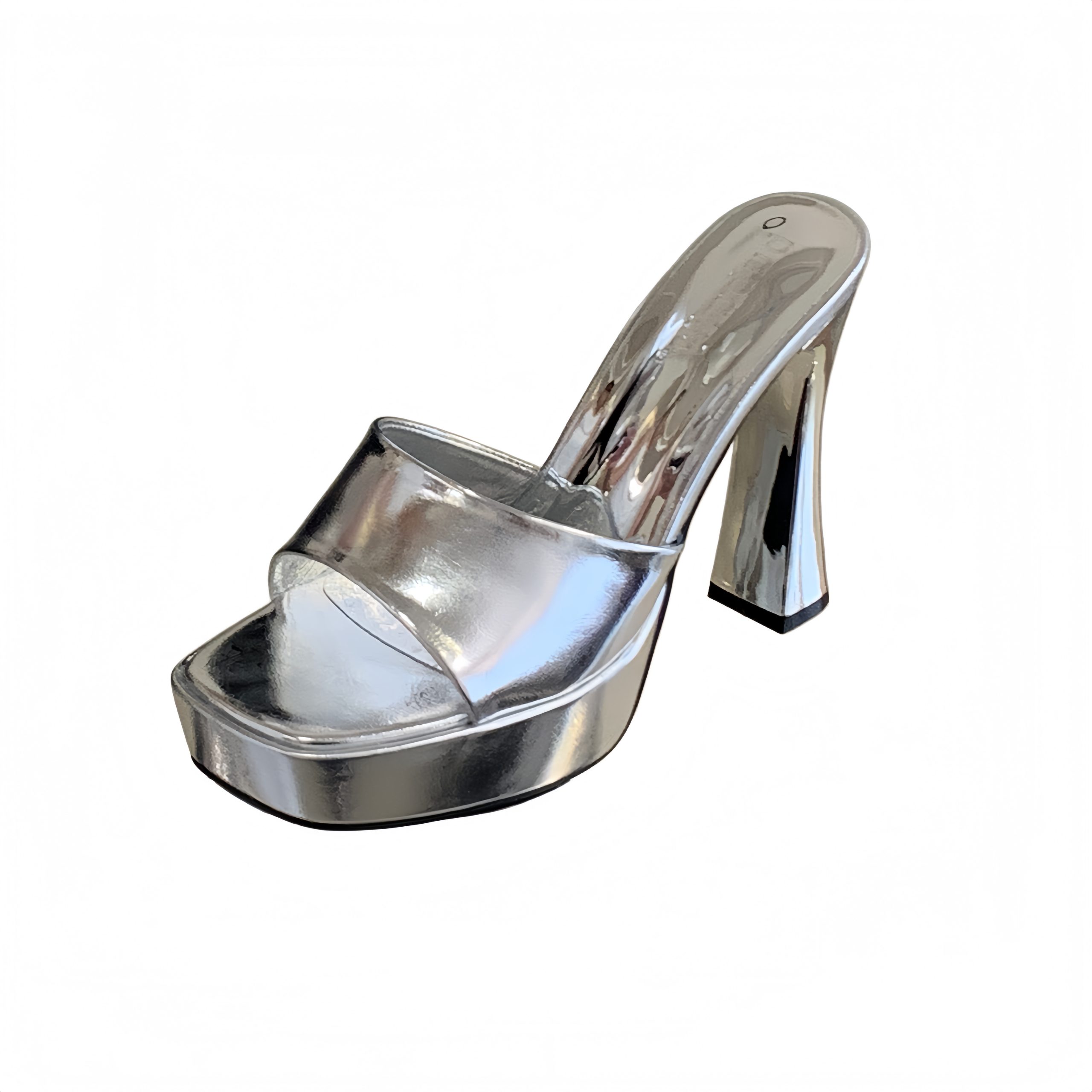 BUBUFLY Women's 2026 New Chunky Heel Square Toe Slip-On Sandals with Platform, Elegant French Style Open Toe High Heels