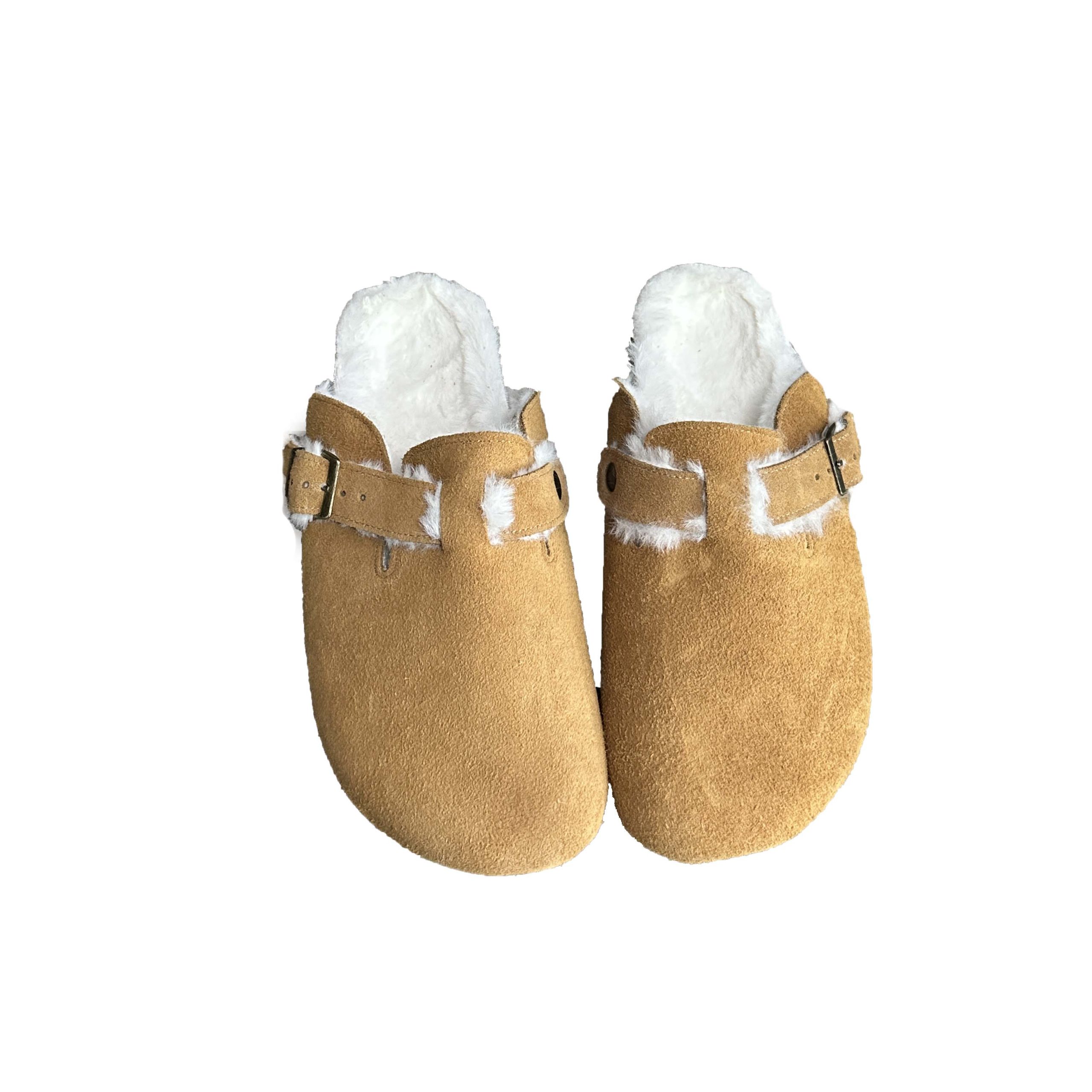 Dumier Women's Faux Suede Mule Slippers Low Heel 2023 Fall