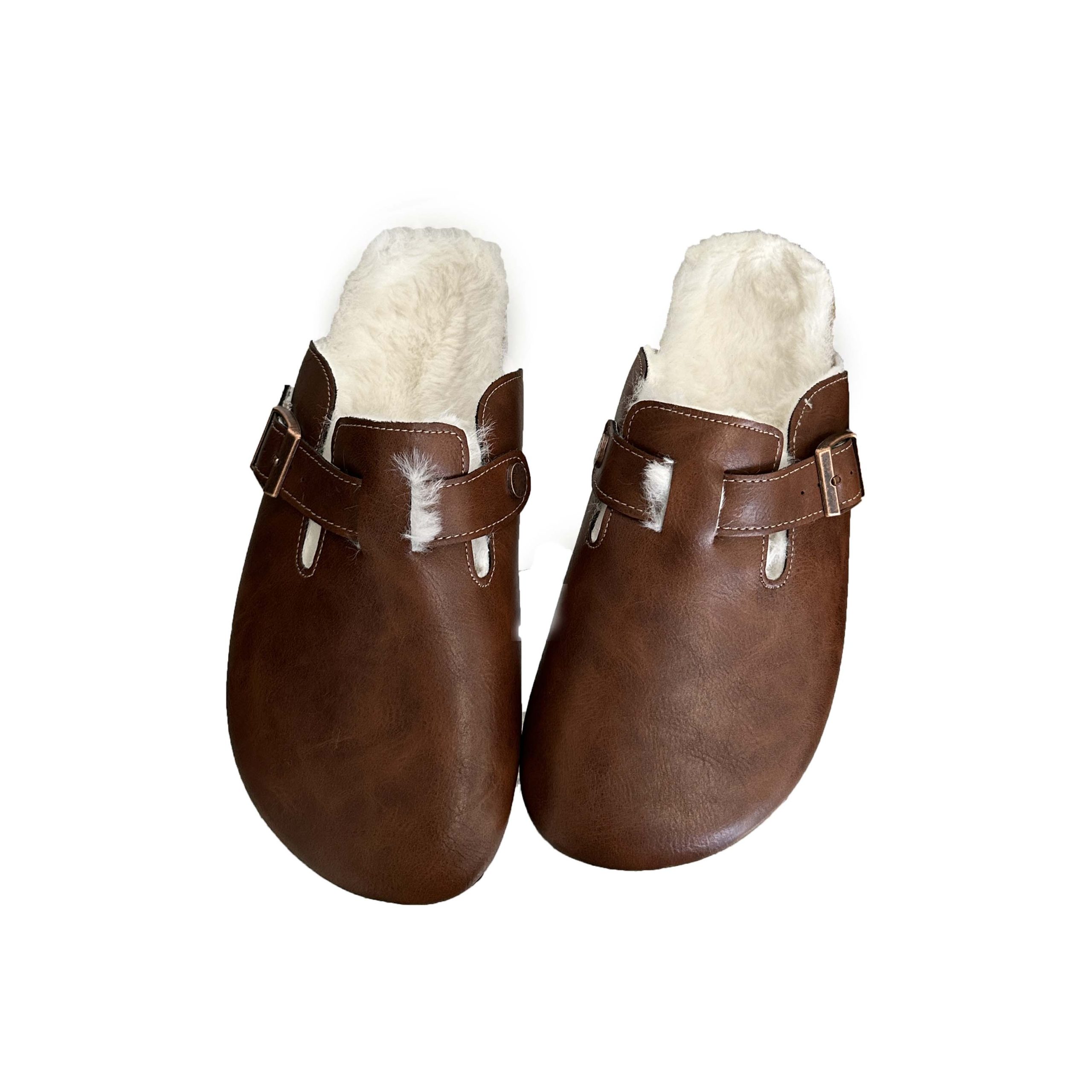 Flat One-Piece Slip-On Mules with Wide Toe Box